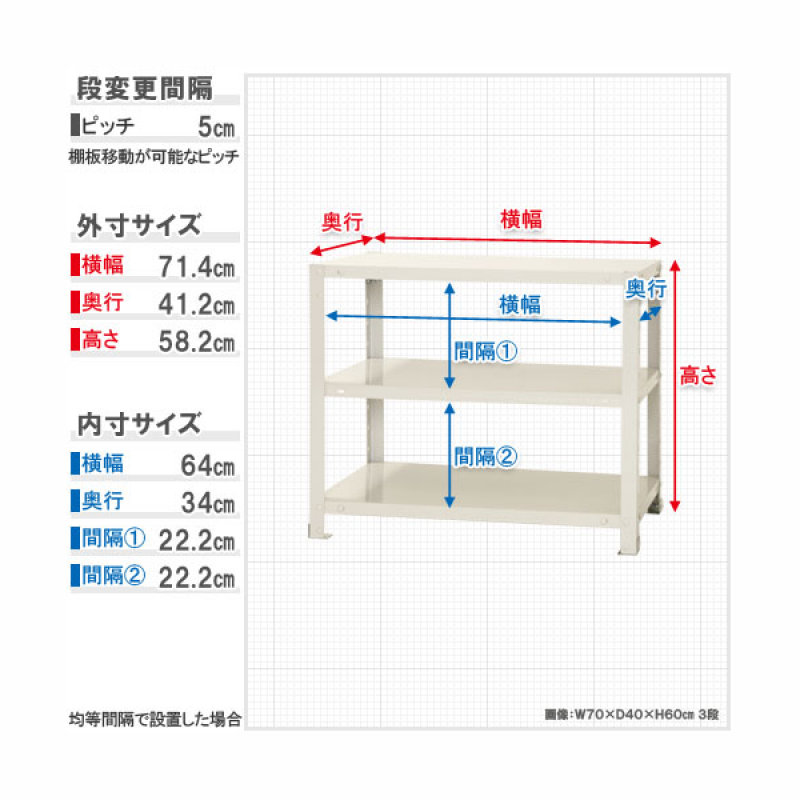 北島　スマートラック　３段　ホワイト　ＮＳＴＲ１４６