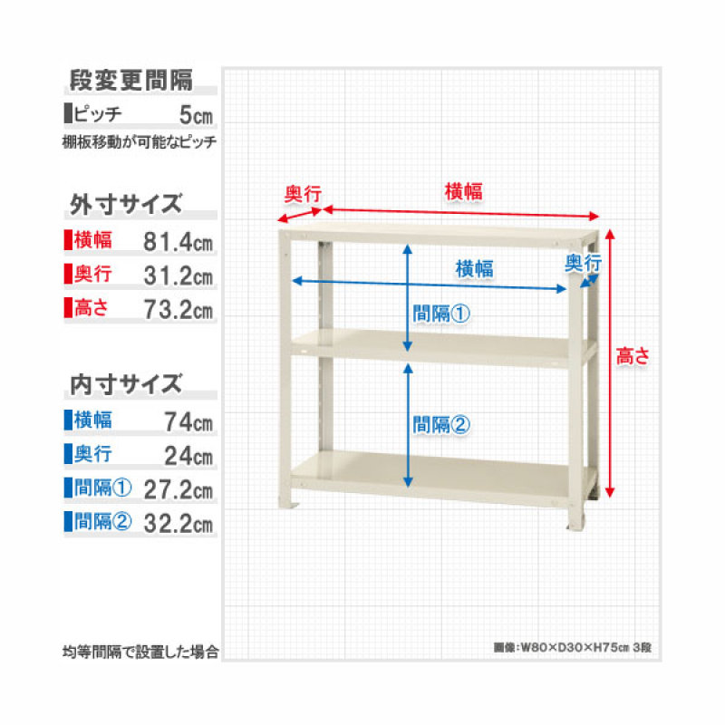 北島　スマートラック　３段　ホワイト　ＮＳＴＲ２５４