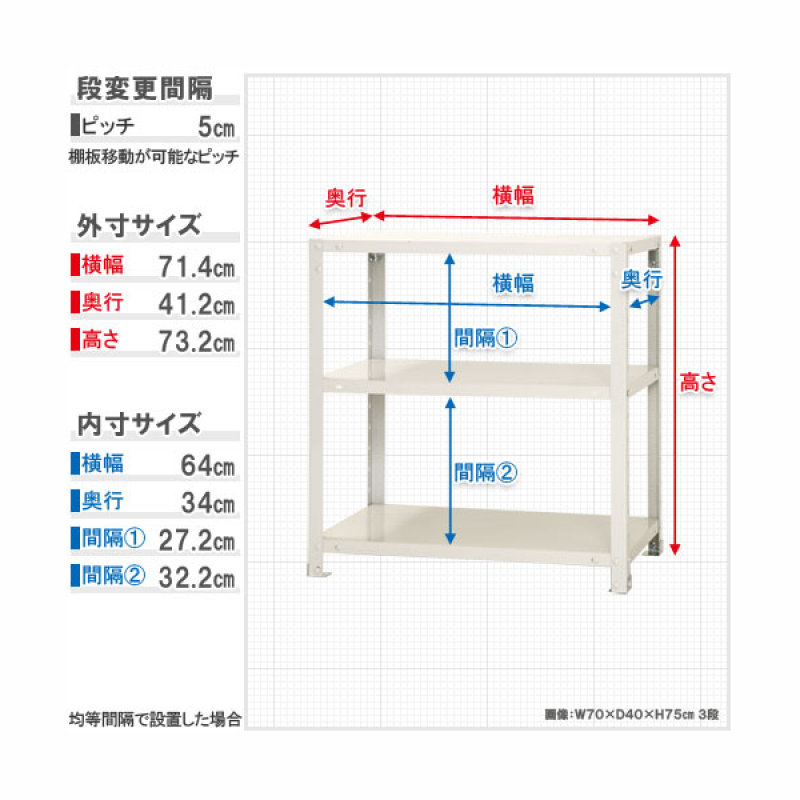 北島　スマートラック　３段　ホワイト　ＮＳＴＲ２４６