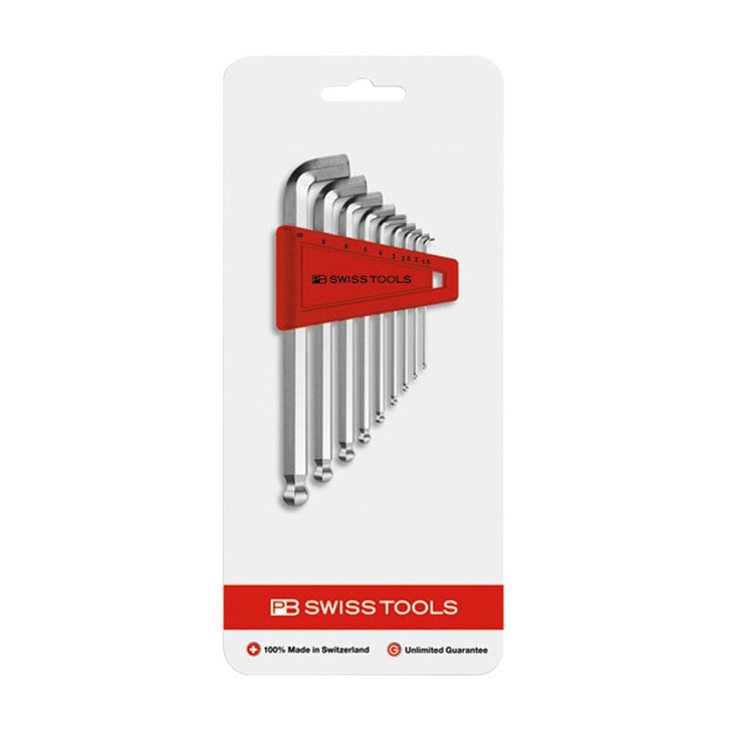 PB SWISS TOOLS ショートヘッド ボール付六角棒レンチセット2212H-10CN