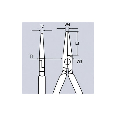 ＫＮＩＰＥＸ（クニペックス）　先長ラジオペンチ　２００ｍｍ　コンフォートハンドル　２６１２－２００