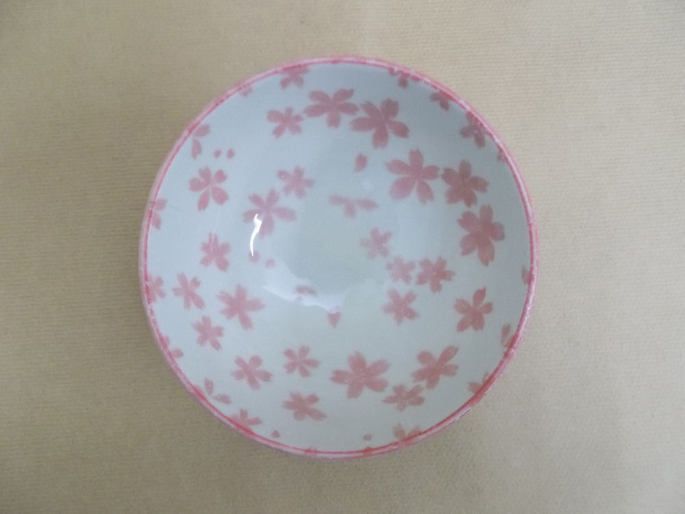 【美濃焼】飯碗　中　布目桜　ピンク