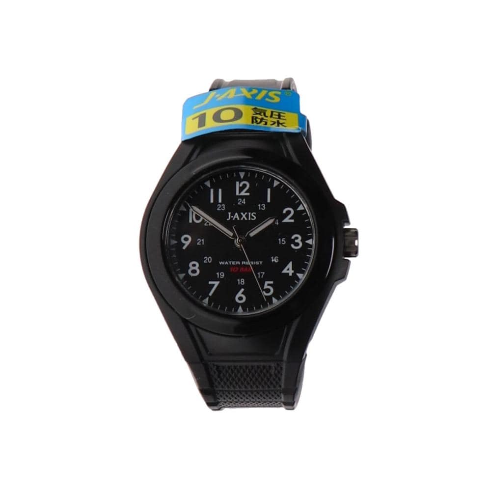 ジェイアクシス　アナログ腕時計　スポーツウォッチ　１０気圧防水　ブラック　ＡＧ１３２８－ＢＫ