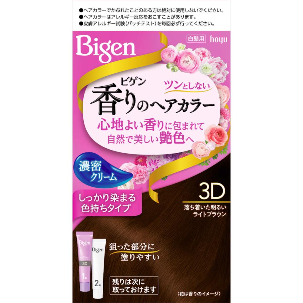 ホーユー ビゲン 香りのヘアカラー クリーム 3D落ち着いた明るいライトブラウン