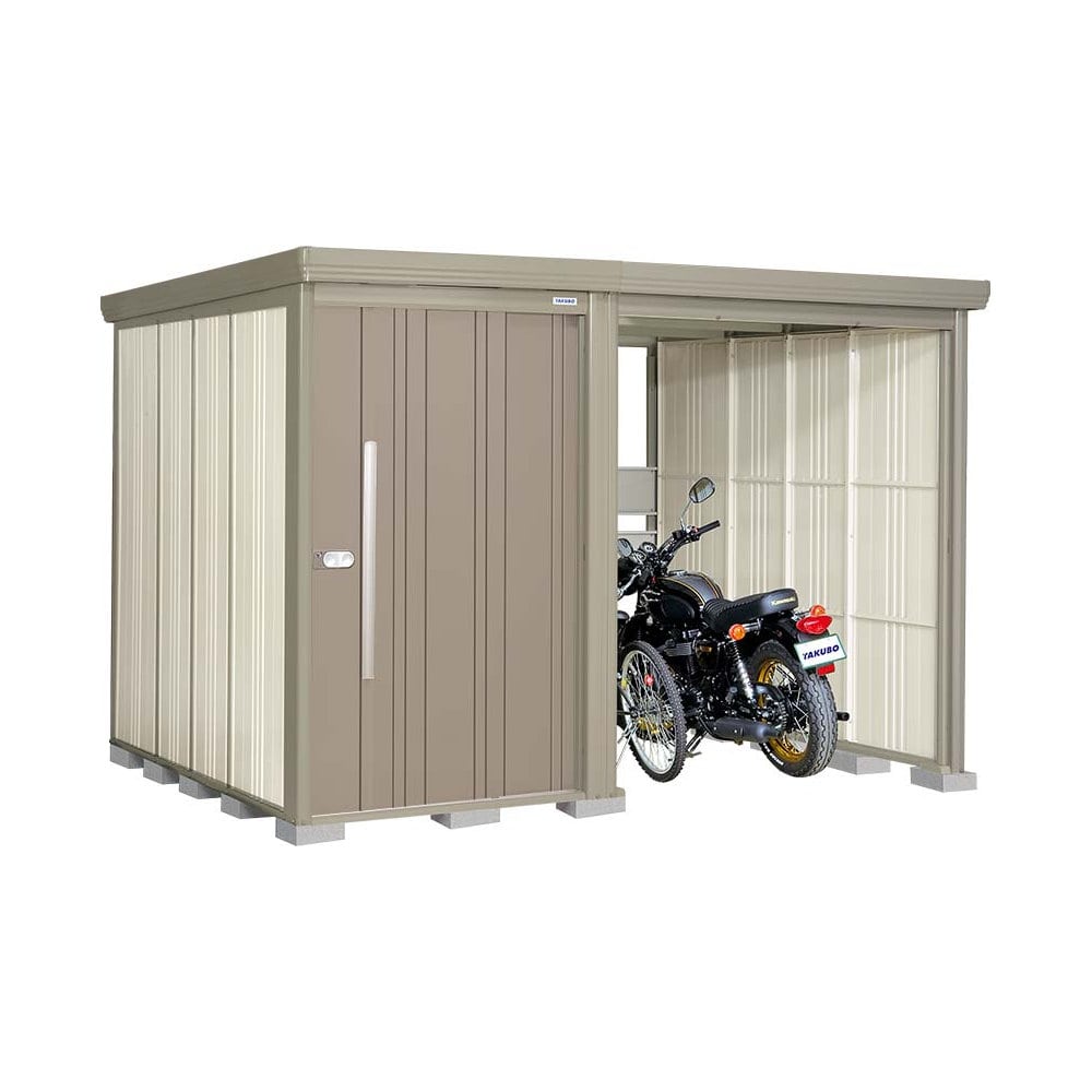 タクボ物置　Ｍｒ．ストックマン　プラスアルファ　間口３１６×奥行２６２ｃｍ　駐輪部間口１８３ｃｍ　多雪型・標準屋根　ムーンホワイト　ＴＰ－Ｓ３１Ｒ２６Ｗ