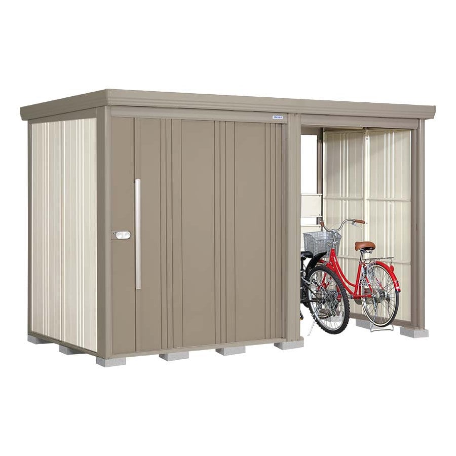 タクボ物置　Ｍｒ．ストックマン　プラスアルファ　間口３３５×奥行１５９ｃｍ　駐輪部間口１５０ｃｍ　多雪型・標準屋根　ムーンホワイト　ＴＰ－Ｓ３３１５Ｗ