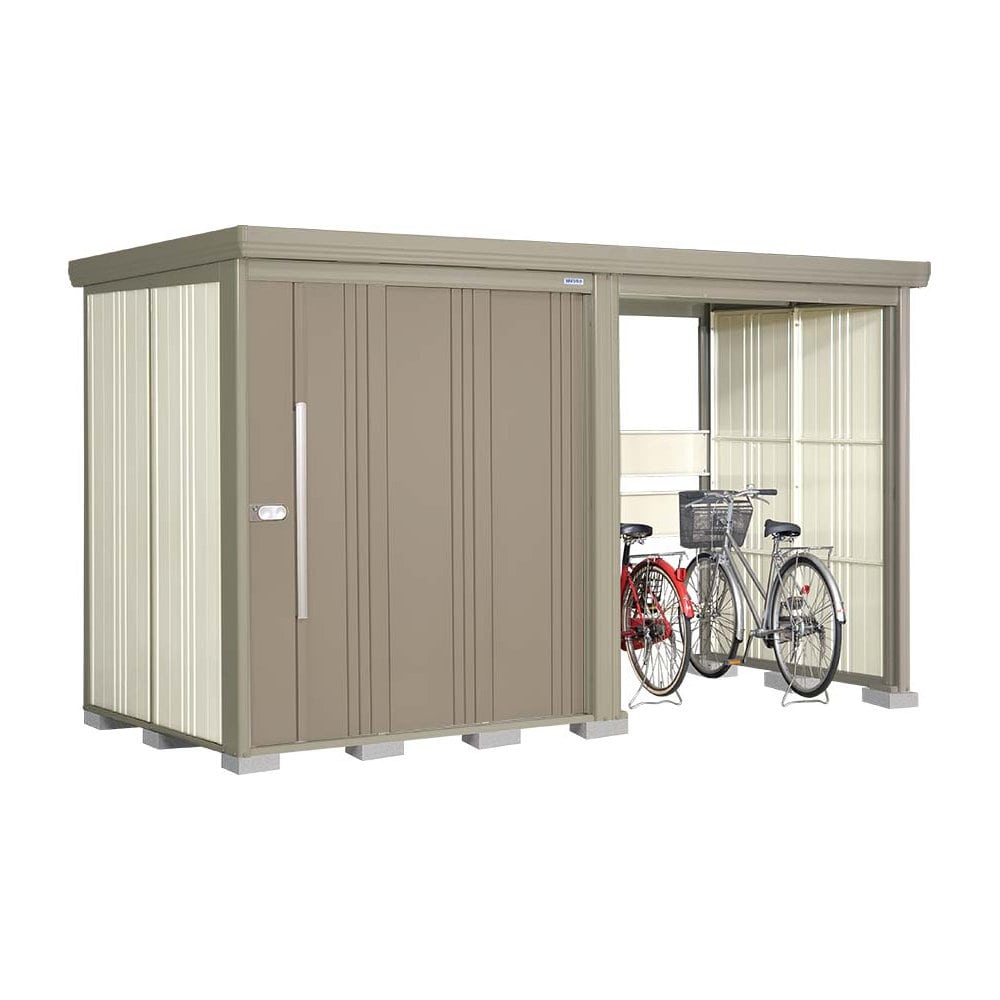 タクボ物置　Ｍｒ．ストックマン　プラスアルファ　間口３６８×奥行１５９ｃｍ　駐輪部間口１８３ｃｍ　多雪型・結露減少屋根　トロピカルオレンジ　ＴＰ－ＳＺ３７Ｒ１５Ｔ