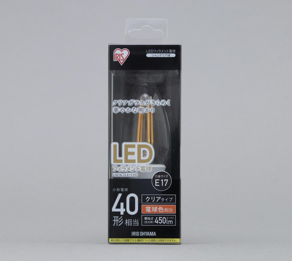 ＬＥＤ　フィラメント電球Ｅ１７　４０形電球色クリア