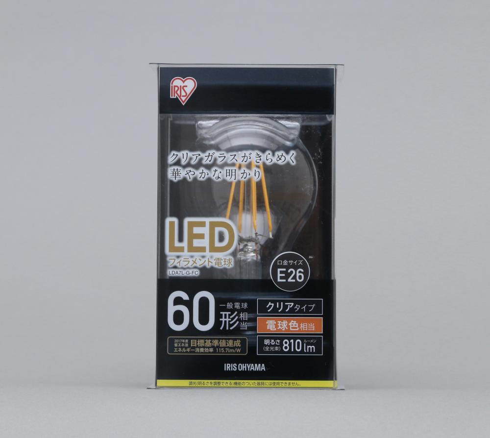 ＬＥＤ　フィラメント電球Ｅ２６　６０形電球色クリア