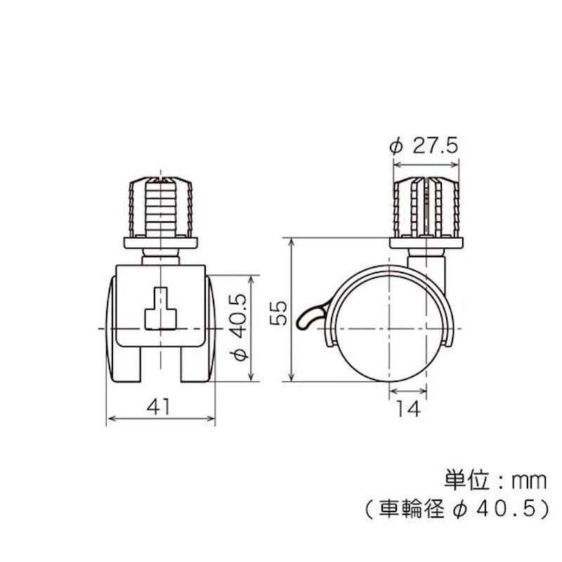 イレクター専用キャスター　ＪＣ－４０ＳＡ　ＳＴ