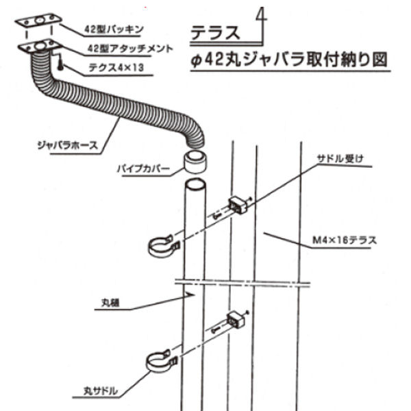 丸サドル４２パイ用ブラック２５