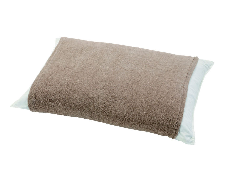 伸びるパイル枕カバー　筒型　ベージュ