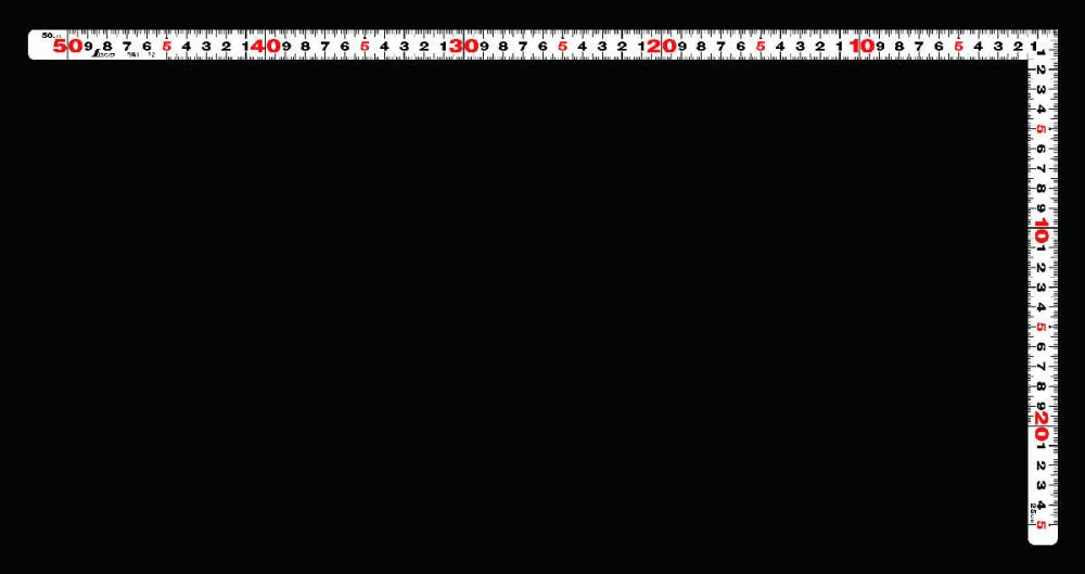 シンワ　曲尺　平ぴた　ホワイト同目　５０ｃｍ