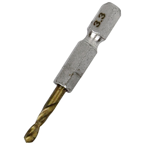 六角軸Tin鉄ドリル 極短 3.3mm