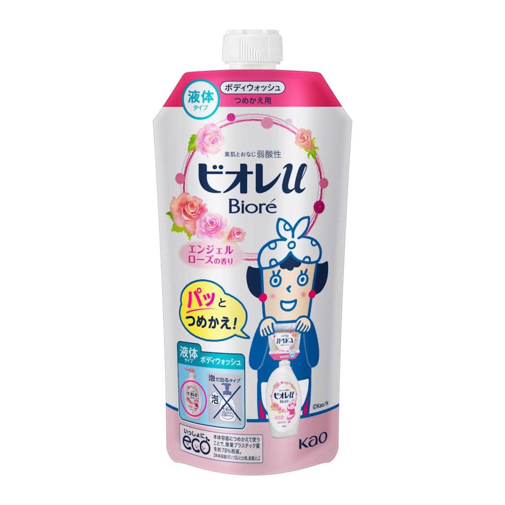 花王　ビオレｕ　ボディウォッシュ　エンジェルローズ　詰替用　３４０ｍＬ