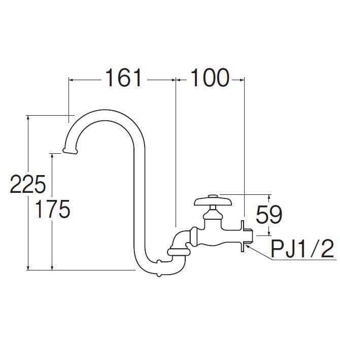 Ａ１２１Ａ―１３　折込形自在水栓