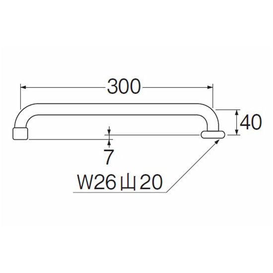 Ａ２０ＪＨ―６１Ｘ３―１６Ｘ３００　泡沫横形パイプ