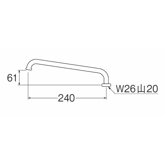 Ａ２７Ｊ―６１Ｘ２―１６Ｘ２４０　横形上向パイプ