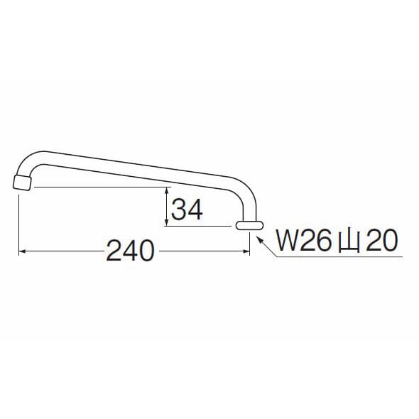 Ａ２７ＪＨ―６１Ｘ２―１６Ｘ２４０　泡沫横形上向パイプ