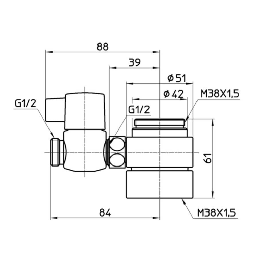 Ｂ９８―Ａ　シングル混合栓用分岐アダプター