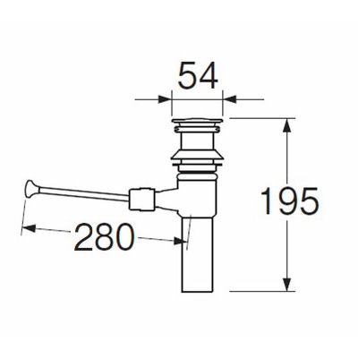 Ｈ７００―１Ｘ２８０―３２　ポップアップ排水栓上部