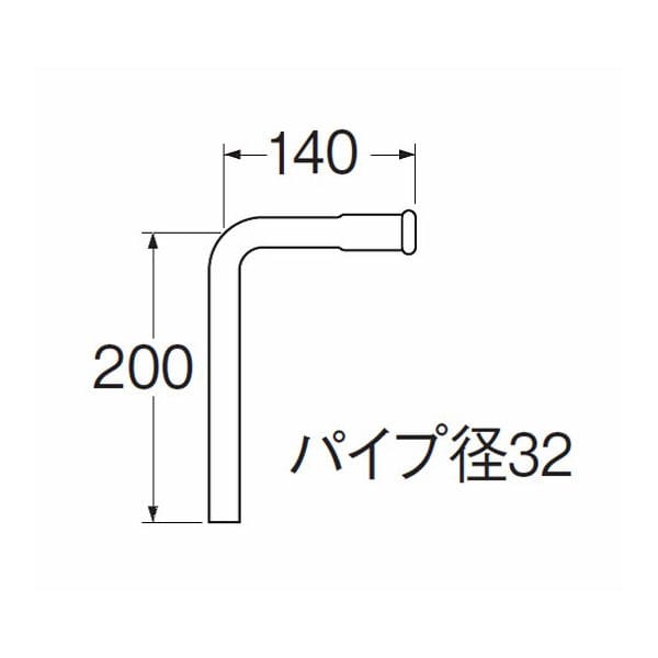 Ｈ８０―１―３２Ｘ１４０Ｘ２００　ロータンク洗浄管下部