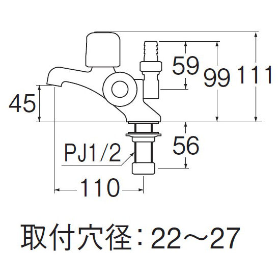 ＪＦ５０４Ｖ―１３　二口立水栓