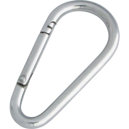 水本　ステンレス　ナス型カラビナ（環なし）　線径４ｍｍ長さ４５ｍｍ＿