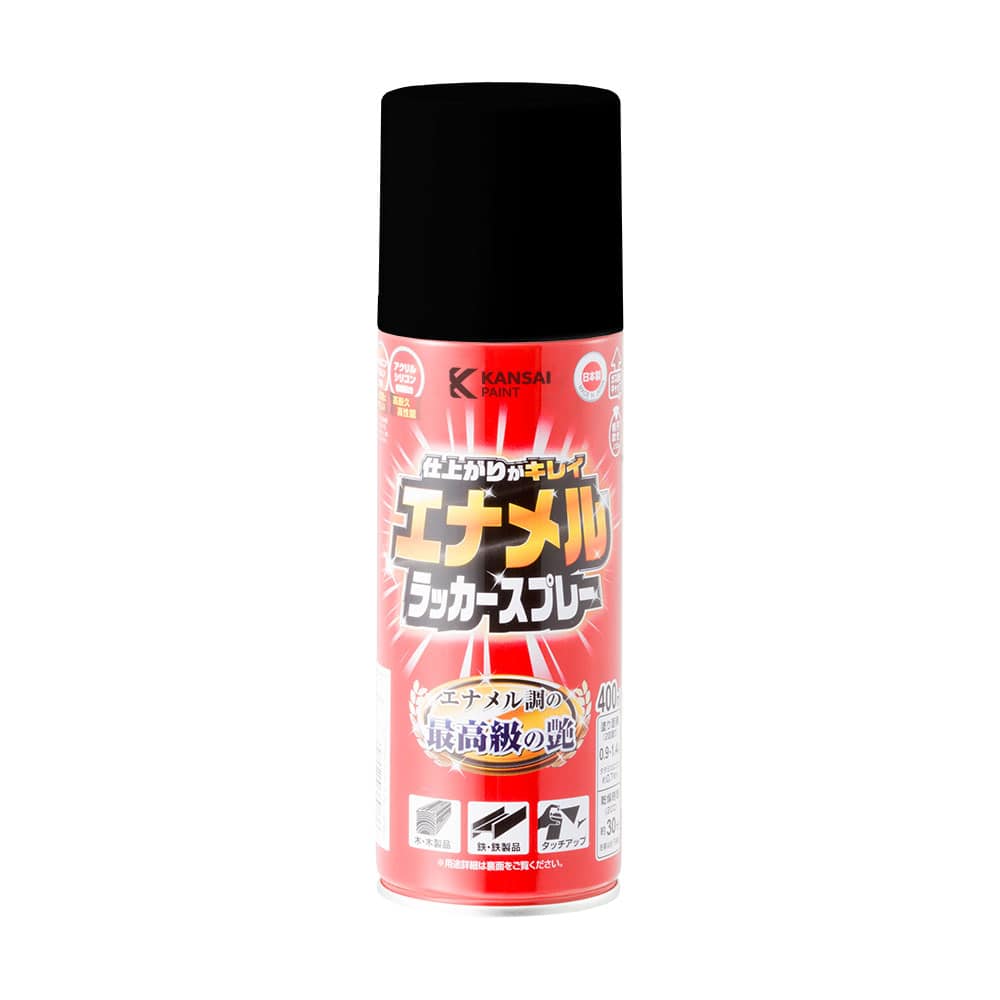 エナメルラッカースプレーツヤケシブラック400mL の通販
