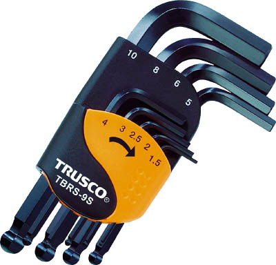 TRUSCO ボールポイント六角棒レンチセット ショートタイプ 9本組_