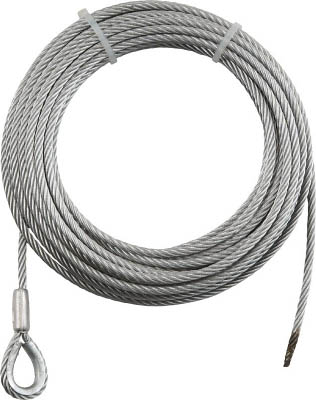 TRUSCO 手動ウインチ用ワイヤー4X10m用(シンブル入ロック加工)_