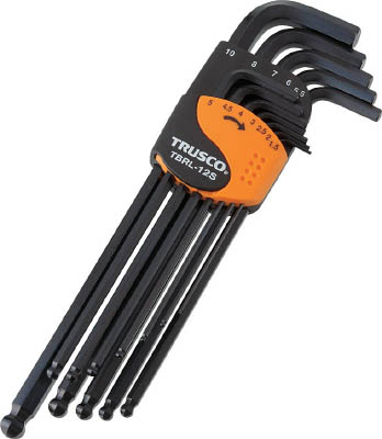 TRUSCO ボールポイント六角棒レンチセット ロングタイプ 12本組_