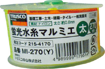 TRUSCO 蛍光水糸マルミエ 太 270m 黄_