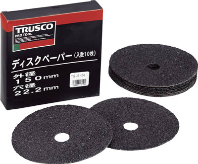 ＴＲＵＳＣＯ　ディスクペーパー６型　１５０Ｘ２２．２　＃１００　１０枚入＿