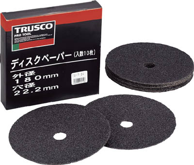 ＴＲＵＳＣＯ　ディスクペーパー７型　１８０Ｘ２２．２　＃８０　１０枚入＿