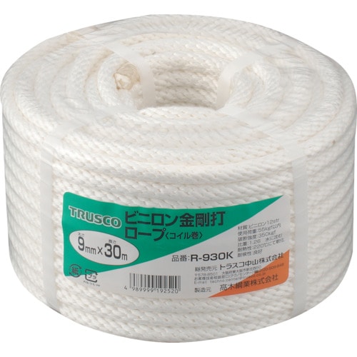 TRUSCO ビニロンロープ 金剛打 線径9mmX長さ30m_