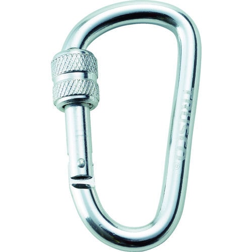 TRUSCO ネジロック付カラビナ 線径8mmx79mm シルバー_