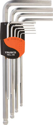 TRUSCO 首下ロングボールポイント六角棒レンチセット(ロングタイプ) 9本組_