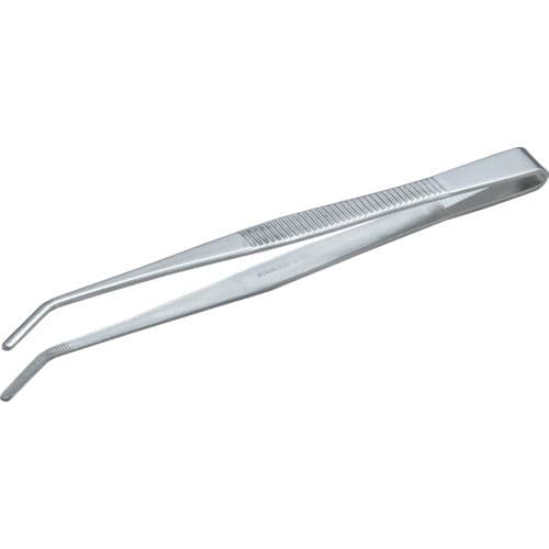 TRUSCO ステンレス製ピンセット 150mm 曲ギザ付_
