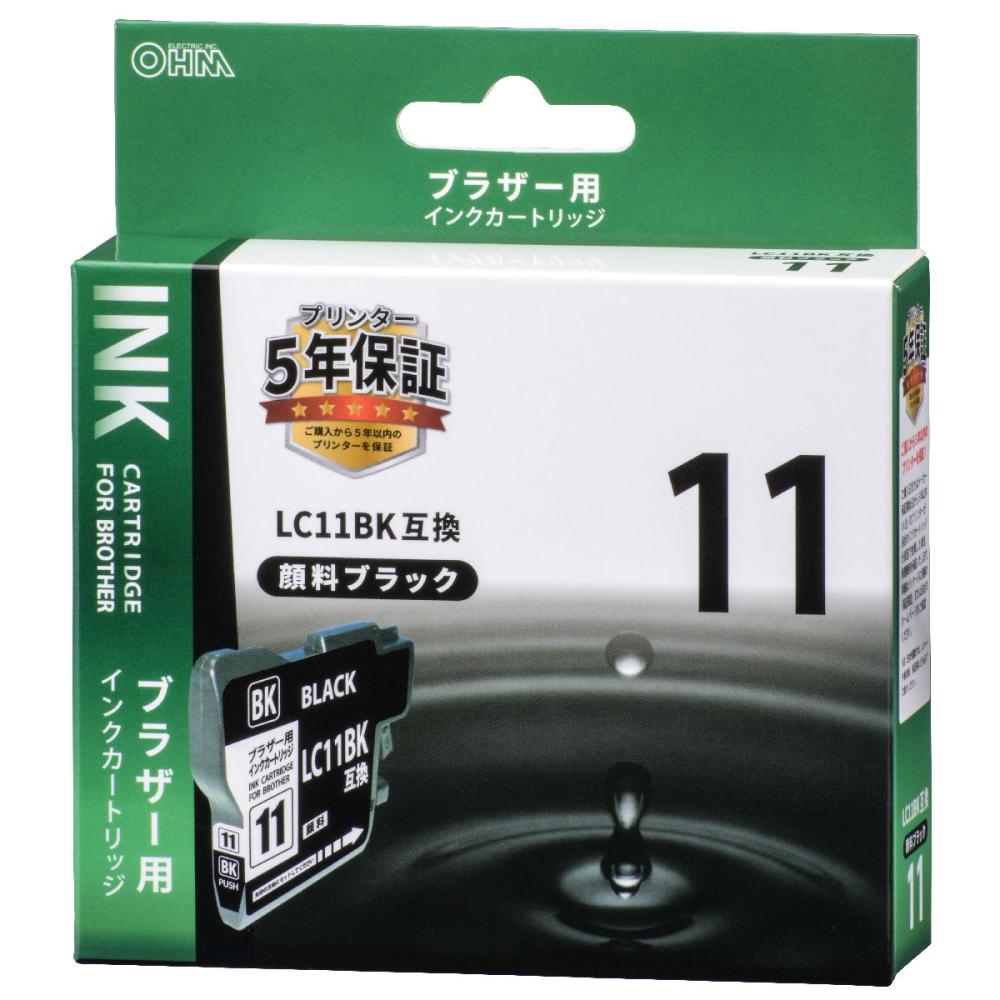 オーム電機　ブラザー　互換インクカートリッジ　ＬＣ１１用　ブラック