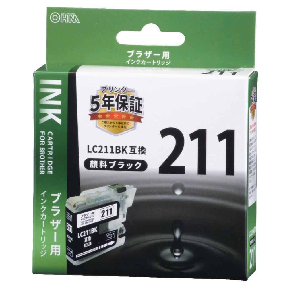 オーム電機　ブラザー　互換インクカートリッジ　ＬＣ２１１用　ブラック