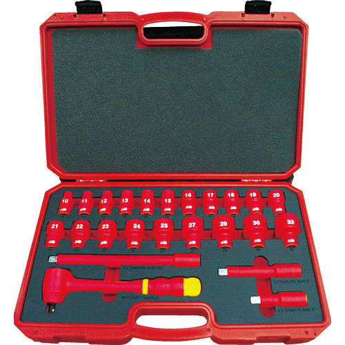 ＴＲＵＳＣＯ　絶縁ソケットレンチセット（６角タイプ）差込角１２．７ｍｍ＿