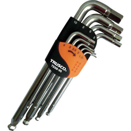 TRUSCO ステンレスボールポイント六角棒レンチセット(標準タイプ) 9本組 TSSB-9S_