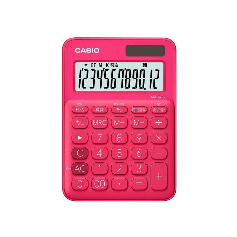 カシオ 電卓 12桁 レッド MW-C20C-RD-N