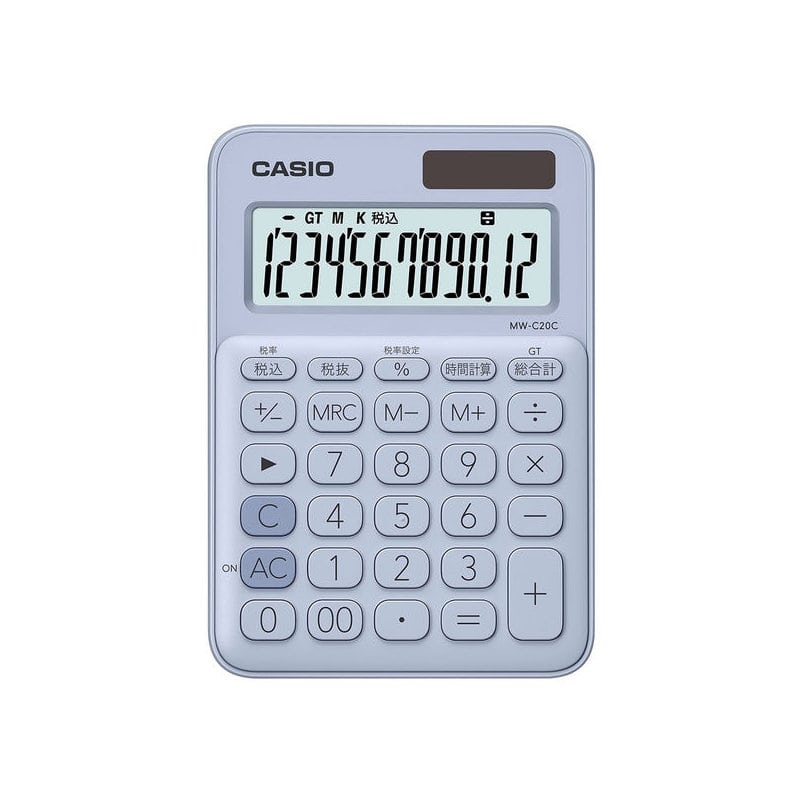 カシオ　電卓　１２桁　ライトブルー　ＭＷ－Ｃ２０Ｃ－ＬＢ－Ｎ