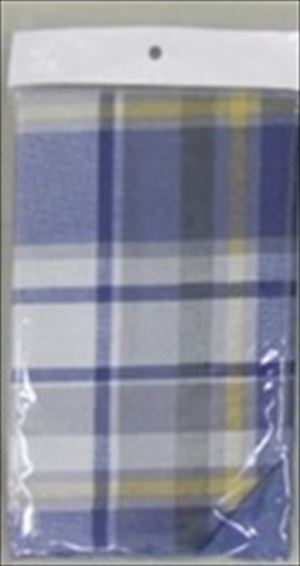 枕カバー　チェック　４３×６３　ブルー