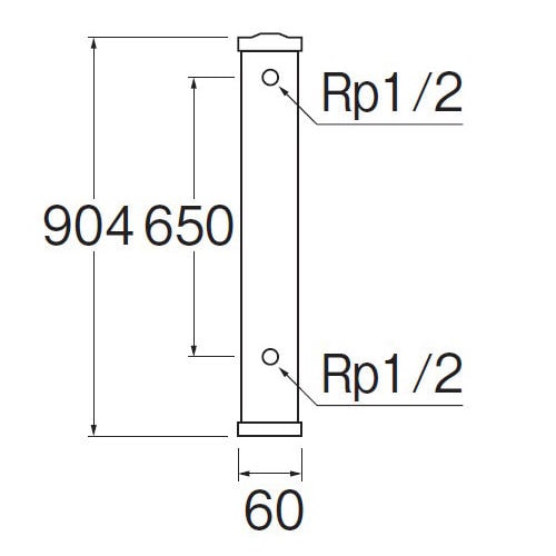 木目調水栓柱 Ｔ８０３Ｗ－６０Ｘ９００－ＢＲ の通販