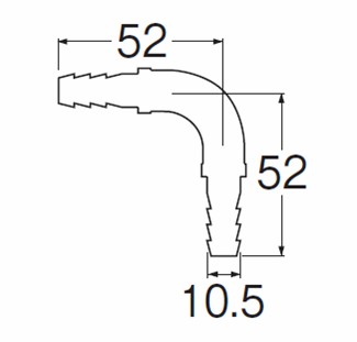 ペア樹脂管Ｌ金具セット　Ｔ４２１－３２Ｓ－１０Ａ