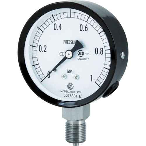 長野　普通形圧力計（Ａ枠立形・７５・Ｇ３／８Ｂ・０．０～０．４０Ｍｐａ）＿