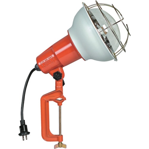ハタヤ　防雨型作業灯　リフレクターランプ５００Ｗ　１００Ｖ電線０．３ｍ　バイス付＿